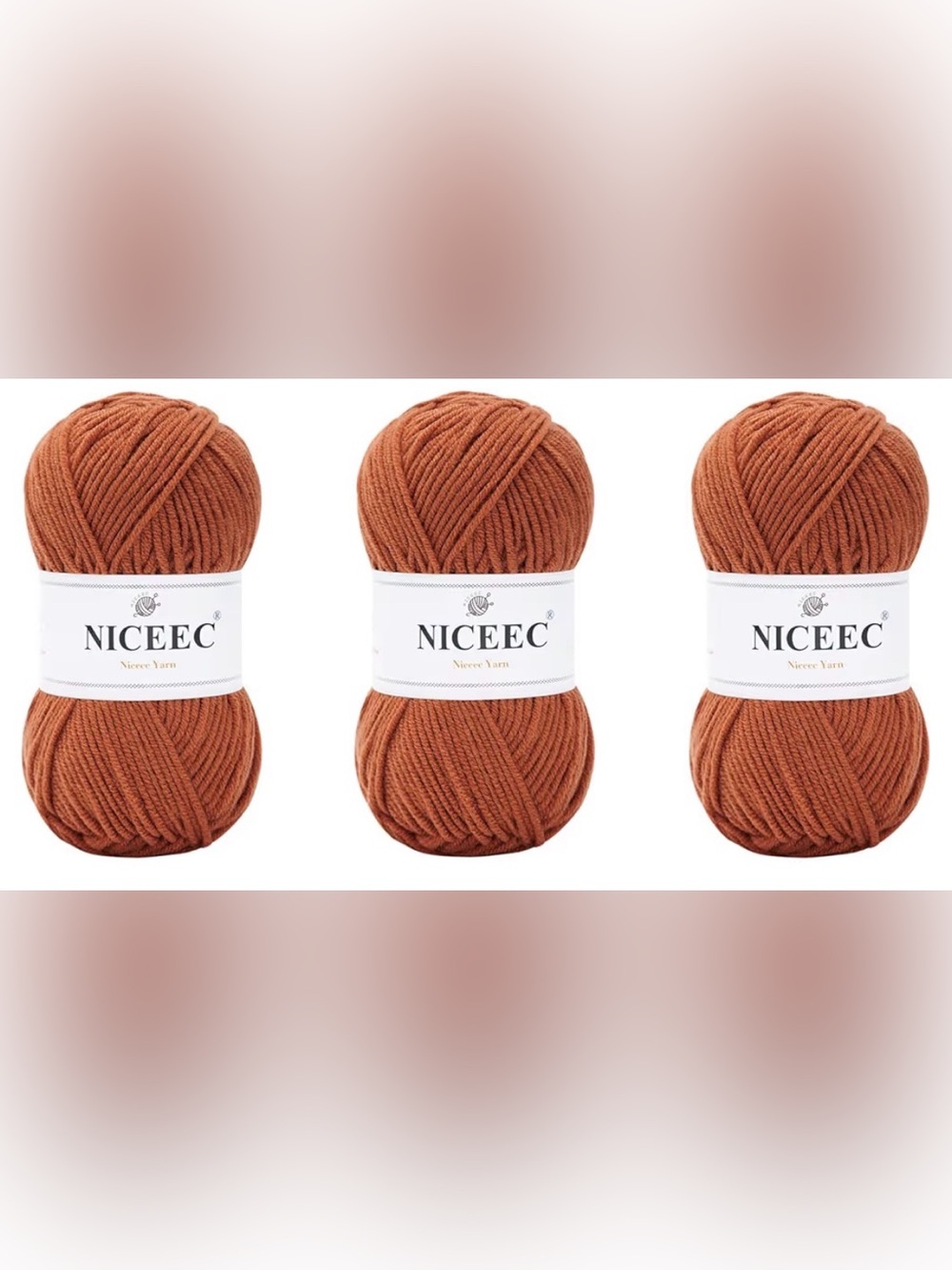 Burnt Orange Acrylic Yarn - 3-Pack